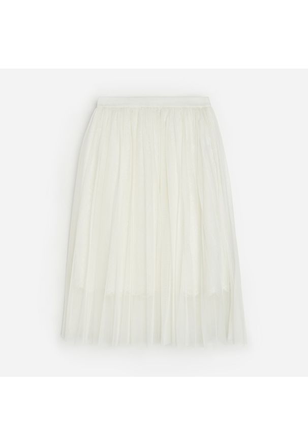 Reserved - Rozkloszowana spódnica - Kremowy. Kolor: kremowy