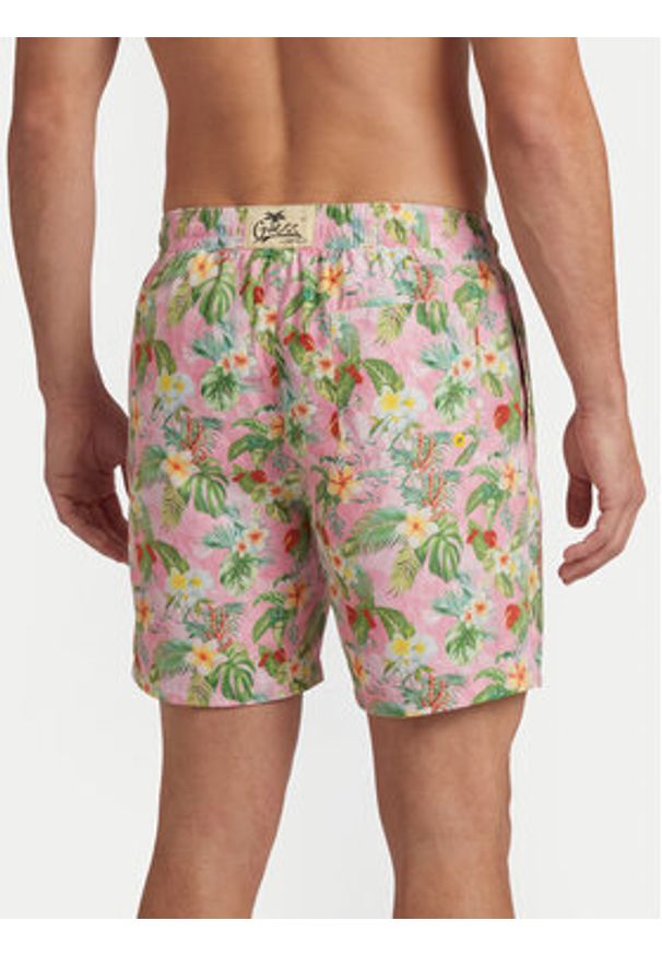 Guess Szorty kąpielowe F6GT21 WG282 Różowy Regular Fit. Kolor: różowy. Materiał: syntetyk