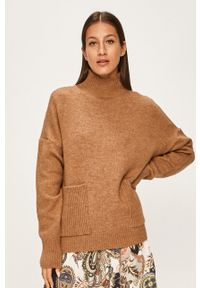 ANSWEAR - Answear - Sweter. Kolor: złoty, brązowy, wielokolorowy. Materiał: poliester, dzianina, akryl, elastan. Wzór: gładki #5