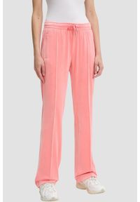 Juicy Couture - JUICY COUTURE Brzoskwiniowe damskie spodnie z cyrkoniami Tina, Rozmiar M. Kolor: różowy. Materiał: materiał #1