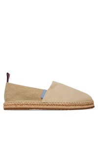 TOMMY HILFIGER - Tommy Hilfiger Espadryle Hilfiger Flex Mix Espadrille FM0FM05497 Beżowy. Kolor: beżowy. Materiał: zamsz, skóra