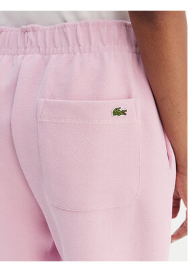 Lacoste Spodnie dresowe XF5244 Różowy Regular Fit. Kolor: różowy. Materiał: bawełna