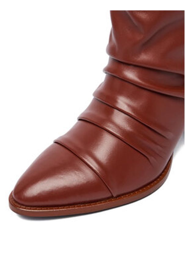 Badura Botki EO-APRIL-25FW218-1 Brązowy. Kolor: brązowy. Materiał: skóra