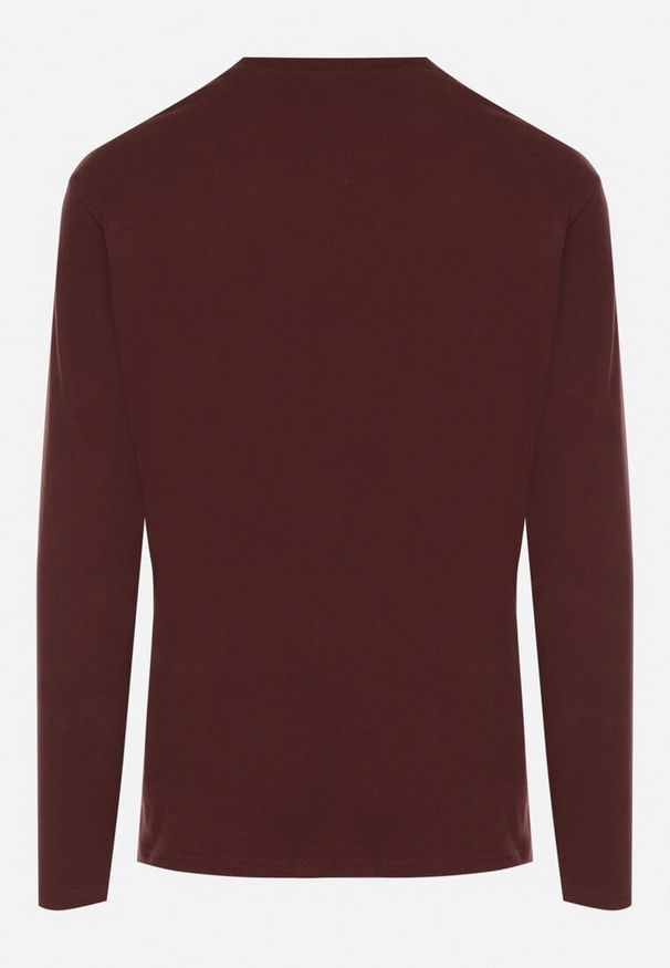 Born2be - Bordowa Bawełniana Bluzka Longsleeve Fenelle. Okazja: na spacer, na spotkanie biznesowe, do pracy, na co dzień. Kolor: czerwony. Materiał: bawełna. Długość rękawa: długi rękaw. Wzór: ze splotem. Styl: biznesowy, klasyczny, casual