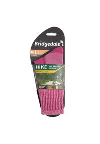 BRIDGEDALE - Skarpety do turystyki dziecięce Bridgedale HIKE JUNIOR COM. Kolor: różowy. Sport: turystyka piesza