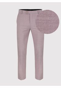 Pako Lorente - PAKO LORENTE – Gładkie różowe spodnie garniturowe męskie. Kolor: różowy. Materiał: wełna. Wzór: gładki #9
