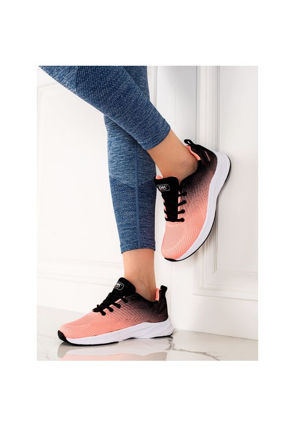 Lekkie Buty Sportowe DK czarne różowe. Kolor: czarny, wielokolorowy, różowy