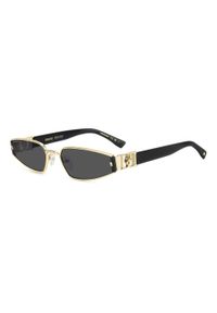 Dsquared - Okulary przeciwsłoneczne damskie DSQUARED2 D2 0168/S 000 Rozmiar 61 mm. Kolor: żółty, szary, czarny, wielokolorowy. Wzór: geometria. Sport: turystyka piesza #1