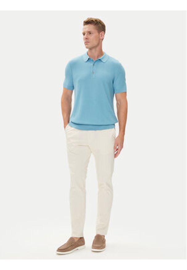 BOSS Polo H-Iannotti 50543148 Niebieski Regular Fit. Typ kołnierza: polo. Kolor: niebieski. Materiał: bawełna, lyocell