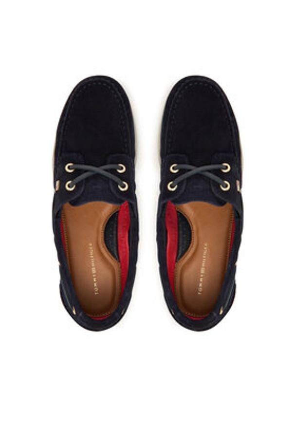 TOMMY HILFIGER - Tommy Hilfiger Mokasyny Hilfiger Suede Boat Shoe FW0FW09338 Granatowy. Kolor: niebieski. Materiał: zamsz, skóra