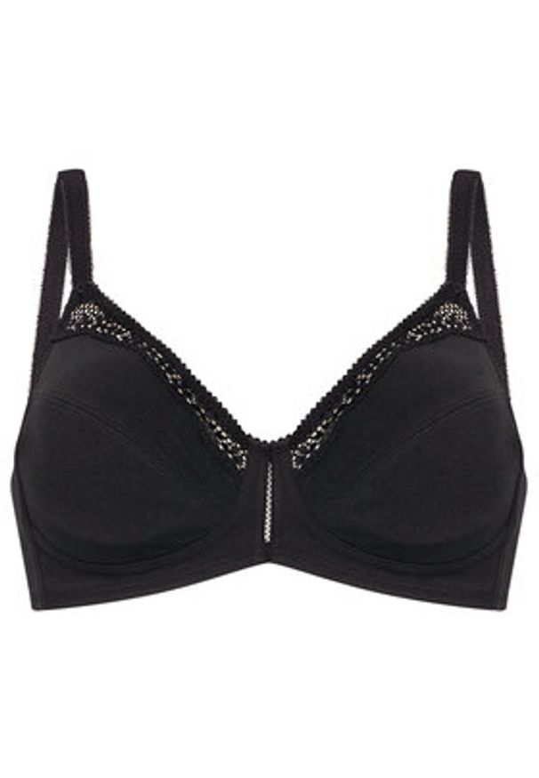 Triumph Biustonosz bezfiszbinowy Beauty 10094814 Czarny. Kolor: czarny. Materiał: bawełna