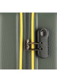 Wittchen - Średnia walizka z ABS-u delikatnie żłobiona. Kolor: zielony. Materiał: guma. Wzór: kolorowy #10