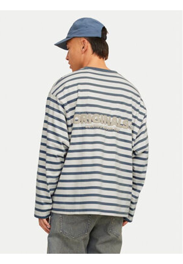 Jack & Jones Longsleeve Islington 12273202 Niebieski Loose Fit. Kolor: niebieski. Materiał: bawełna. Długość rękawa: długi rękaw