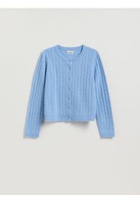 Reserved - Wełniany kardigan - jasnoniebieski. Kolor: niebieski. Materiał: wełna