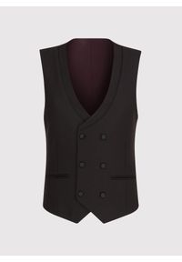 Pako Lorente - PAKO LORENTE – Brązowa kamizelka smokingowa. Kolor: brązowy. Wzór: gładki #3