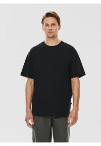 Pako Lorente - PAKO LORENTE – Czarny męski t-shirt basic. Okazja: na co dzień. Kolor: czarny, biały. Materiał: bawełna. Styl: casual #8