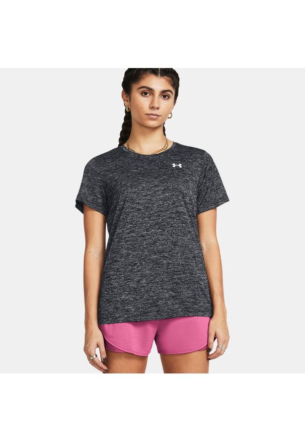 Under Armour - Koszulka fitness damska UNDER ARMOUR 1384230 z krótkim rękawem. Kolor: czarny, szary, wielokolorowy. Długość rękawa: krótki rękaw. Długość: krótkie. Sport: fitness