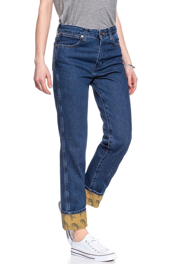 Wrangler - WRANGLER RETRO BOYFRIEND B&Y DARK HORSE W243SW22W 112127928. Wzór: aplikacja, jednolity. Styl: retro