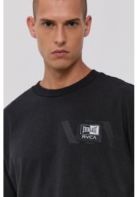 RVCA - T-shirt bawełniany X Everlast. Okazja: na co dzień. Kolor: czarny. Materiał: bawełna. Wzór: gładki, nadruk. Styl: casual