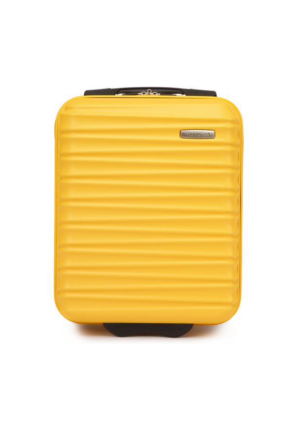 Wittchen - Walizka kabinowa z ABS-u z żebrowaniem żółta. Kolor: żółty. Styl: elegancki