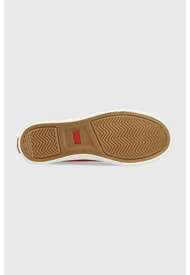 Levi's® - Levi's tenisówki Hernandez S damskie kolor czerwony. Okazja: na spotkanie biznesowe. Nosek buta: okrągły. Zapięcie: sznurówki. Kolor: czerwony. Materiał: guma. Styl: biznesowy