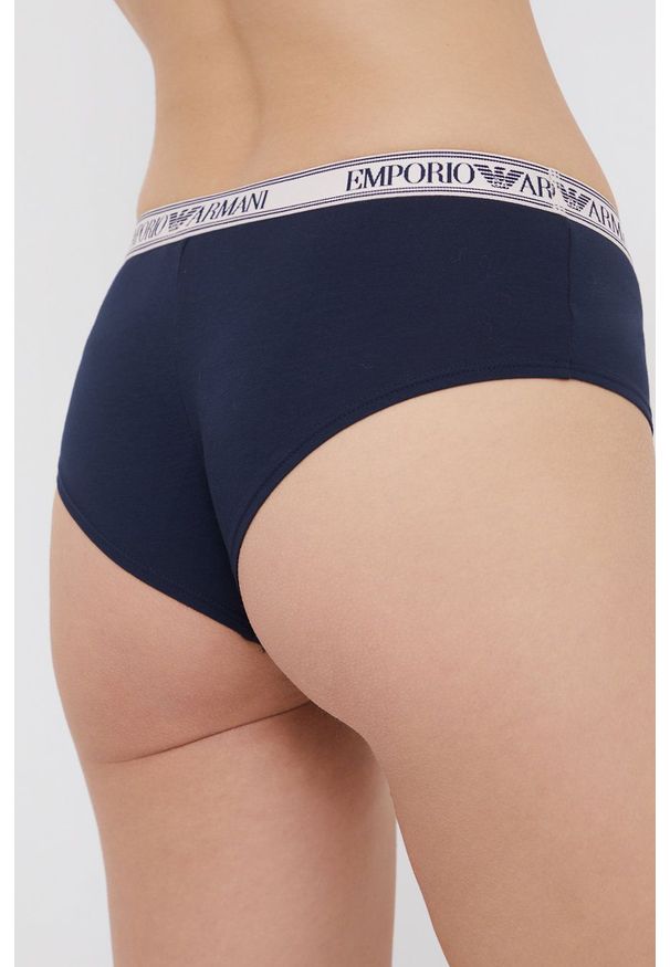 Emporio Armani Underwear - Figi. Kolor: niebieski. Materiał: materiał