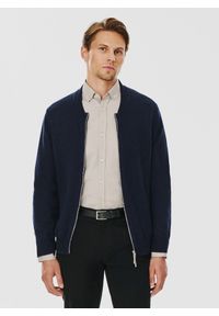 Pako Lorente - PAKO LORENTE – Sweter męski rozpinany w granatowym kolorze. Kolor: niebieski. Materiał: wełna, bawełna, poliamid. Sezon: jesień #9