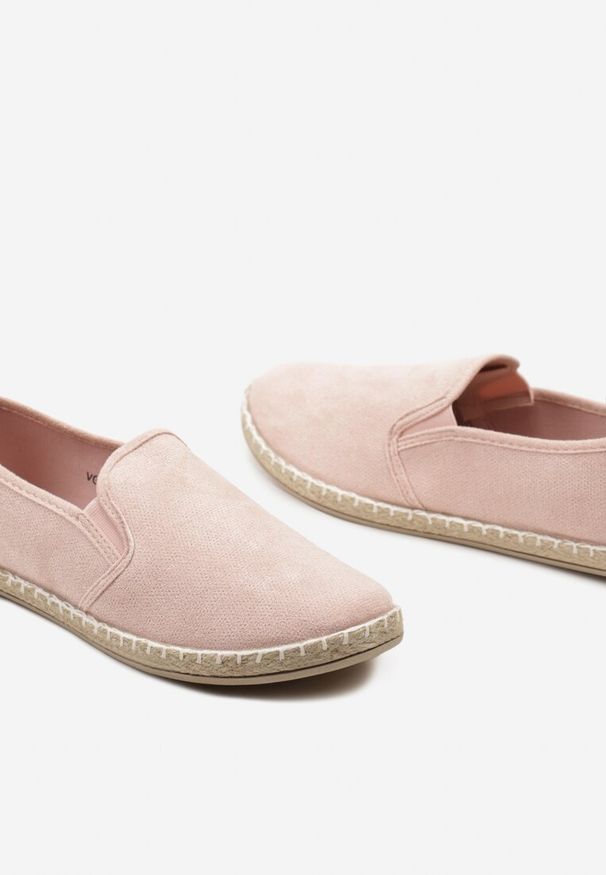 Renee - Różowe Wsuwane Tenisówki Espadryle z Plecioną Podeszwą Elladia. Zapięcie: bez zapięcia. Kolor: różowy. Sezon: lato
