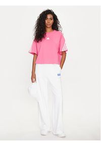 Adidas - adidas T-Shirt Future Icons 3-Stripes IS3620 Różowy Loose Fit. Kolor: różowy. Materiał: bawełna #4
