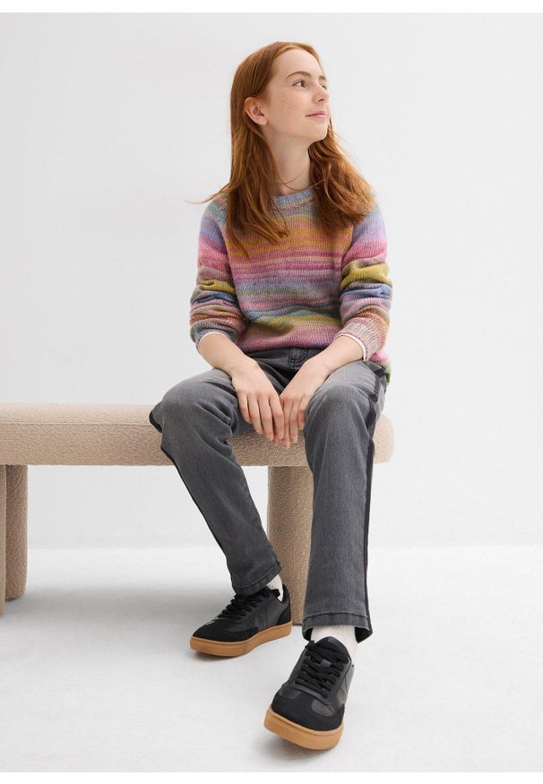 bonprix - Dżinsy termiczne na podszewce z dżerseju, średni stan. Kolor: szary