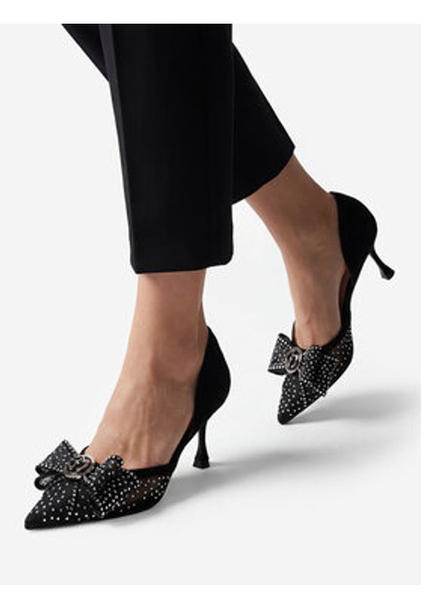 Eva Minge Szpilki EO-AVA-78096-202 Czarny. Kolor: czarny. Materiał: skóra, zamsz. Obcas: na szpilce