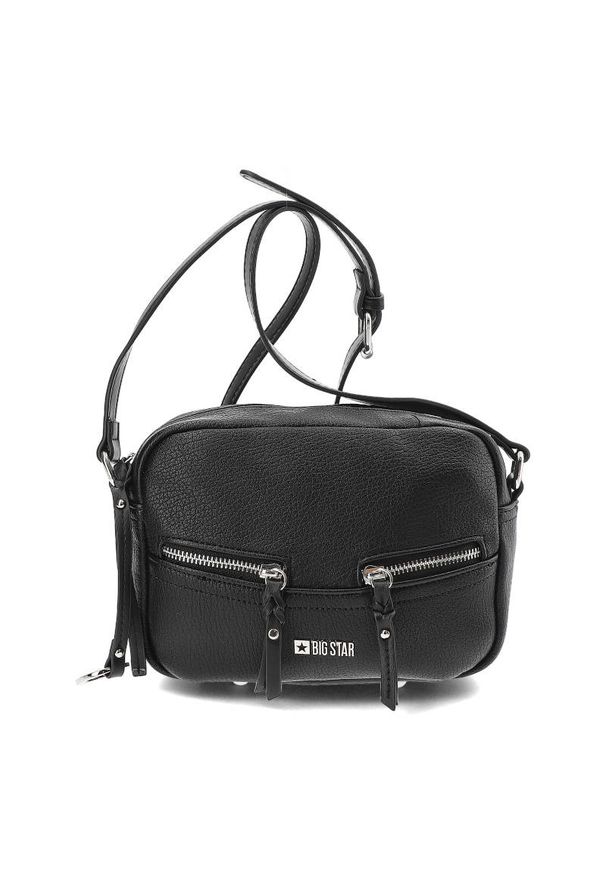 Big Star Accessories - Czarna Torba Damska Big Star Modna Torebka. Kolor: czarny. Materiał: skórzane. Styl: elegancki, casual, klasyczny. Rodzaj torebki: na ramię