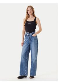 Guess Jeans Top W5YP35 KA0H1 Czarny Regular Fit. Kolor: czarny. Materiał: bawełna #3