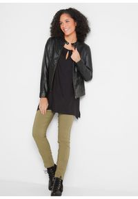 bonprix - Bluzka koszulowa z czystej wiskozy. Kolor: czarny. Materiał: wiskoza. Długość: długie #3