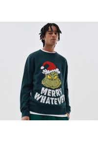 Cropp - Sweter z motywem świątecznym Grinch - Zielony. Kolor: zielony. Styl: wizytowy #1