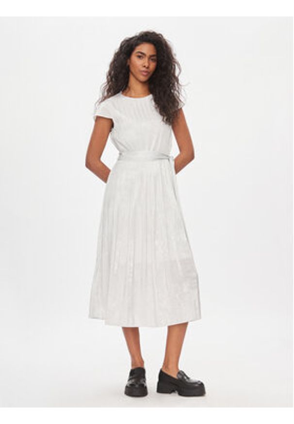 DKNY Sukienka codzienna DD3JA341 Biały Regular Fit. Okazja: na co dzień. Kolor: biały. Materiał: syntetyk. Typ sukienki: proste. Styl: casual