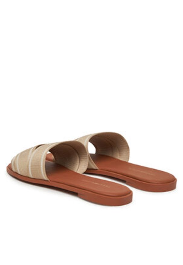 TOMMY HILFIGER - Tommy Hilfiger Klapki Webbing Mule FW0FW08421 Beżowy. Kolor: beżowy. Materiał: materiał
