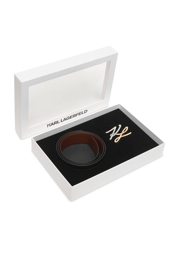 Karl Lagerfeld - KARL LAGERFELD Pasek Damski B1W33044 Czarny. Kolor: czarny. Materiał: skóra