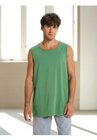 Sinsay - Bawełniany tank top - zielony. Kolor: zielony. Materiał: bawełna