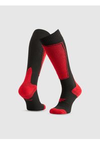 4f - 4F Skarpety narciarskie męskie - czerwone 39-42. Kolor: czerwony. Materiał: prążkowany. Wzór: prążki. Sport: narciarstwo #1