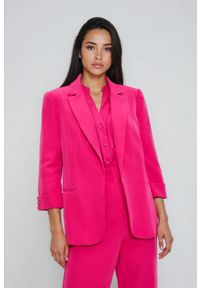MOODO - Marynarka z rękawami 3/4 fuksjowa. Materiał: poliester, elastan #1