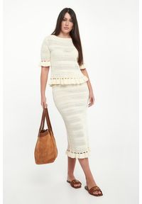 Twinset Milano - Spódnica ażurowa midi TWINSET. Wzór: ażurowy #1