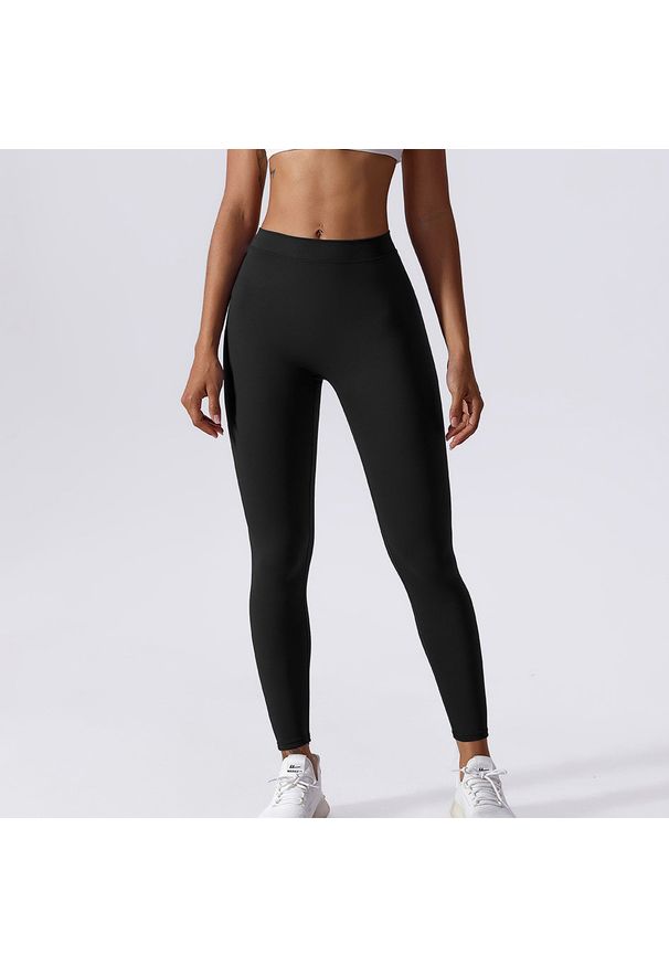 Intica - Legginsy z drapowaniem na trening i co dzień Ingedore. Kolor: niebieski. Materiał: materiał, skóra. Wzór: gładki. Sport: fitness