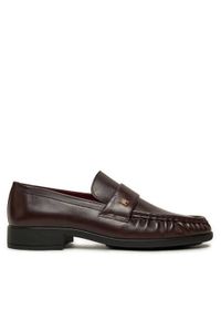 TOMMY HILFIGER - Tommy Hilfiger Lordsy Loafer Soft Nappa Pleated Toe FW0FW08362 Bordowy. Kolor: czerwony. Materiał: skóra #1