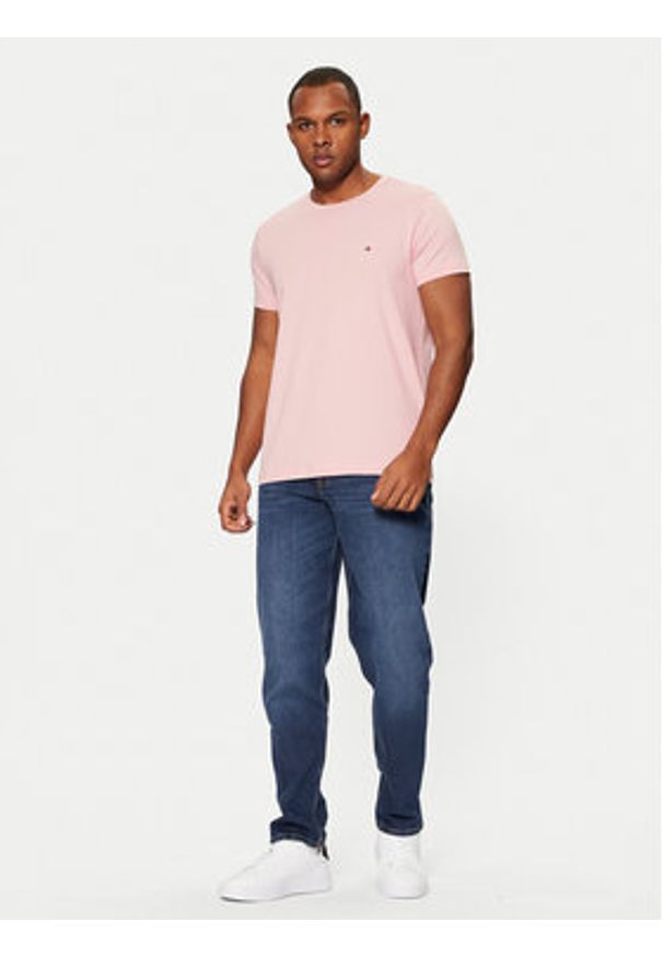TOMMY HILFIGER - Tommy Hilfiger T-Shirt MW0MW10800 Różowy Slim Fit. Kolor: różowy. Materiał: bawełna