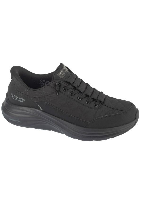 skechers - Buty sportowe Sneakersy męskie, Slip-Ins: Go Walk Now - Payton. Kolor: czarny. Sport: turystyka piesza
