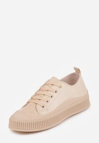 Born2be - Beżowe Trampki z Imitacji Zamszu z Nieregularną Podeszwą ze Żłobieniami Naranatea. Okazja: na co dzień, na randkę. Kolor: beżowy. Materiał: zamsz. Szerokość cholewki: normalna. Styl: casual #8