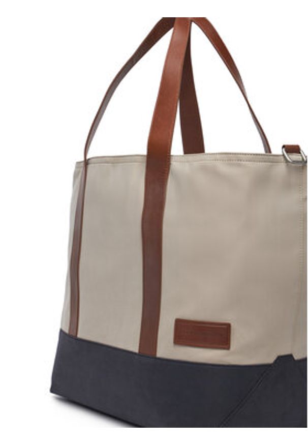 TOMMY HILFIGER - Tommy Hilfiger Torba Th Casual Tote AM0AM13368 Beżowy. Kolor: beżowy. Materiał: materiał