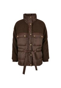 Mieszana kurtka sherpa dla kobiet Urban Classics. Kolor: brązowy. Materiał: puch #1