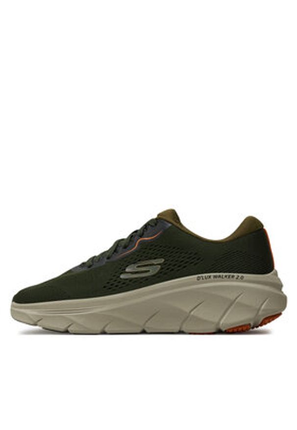 skechers - Skechers Sneakersy D'Lux Walker 2.0 232714 Khaki. Kolor: brązowy. Materiał: materiał